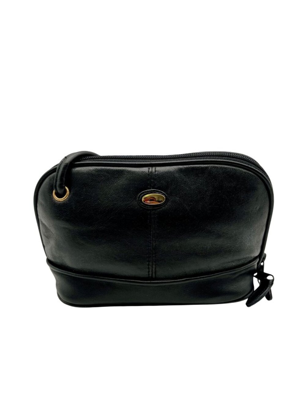 Carlos D'Santi Black Faux Leather Shoulder Bag